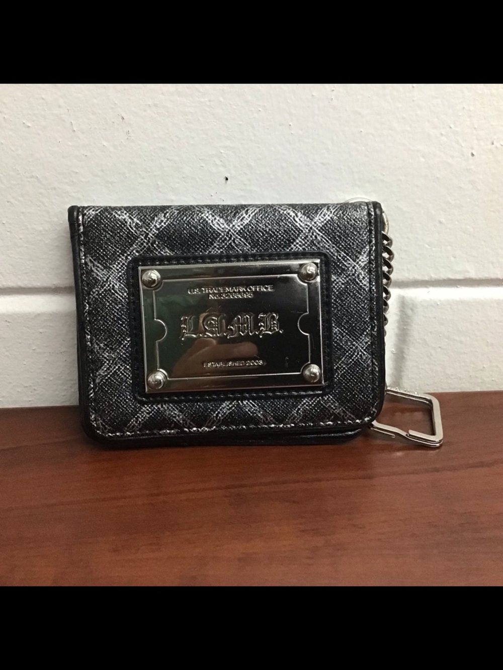 EUC L.A.M.B by Gwen Stefani Chain Wallet Rare Pattern Y2K Style Silver Plate